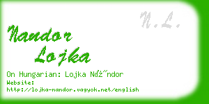 nandor lojka business card